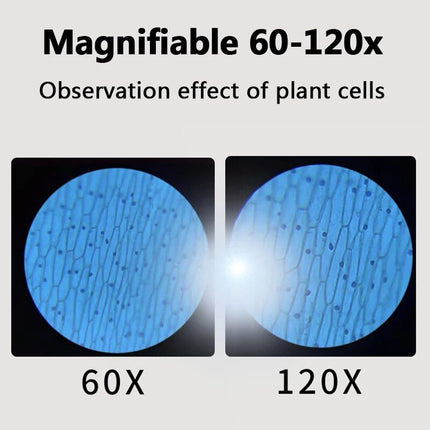 Compact LED Handheld Microscope 60X-120X - Portable Science Kit for Kids - Wnkrs