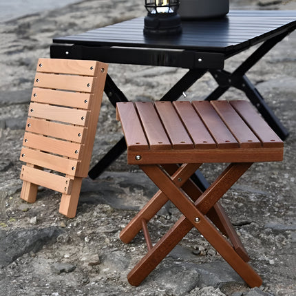 Tabouret pliant portable en bois de hêtre