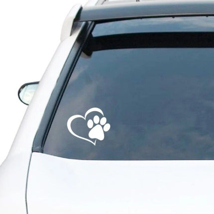 Adorable Heart & Paw Print Car Sticker - Wnkrs