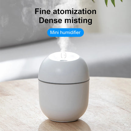 Humidificateur et diffuseur d'arômes à ultrasons compact avec lampe de nuit LED - 220 ml alimenté par USB