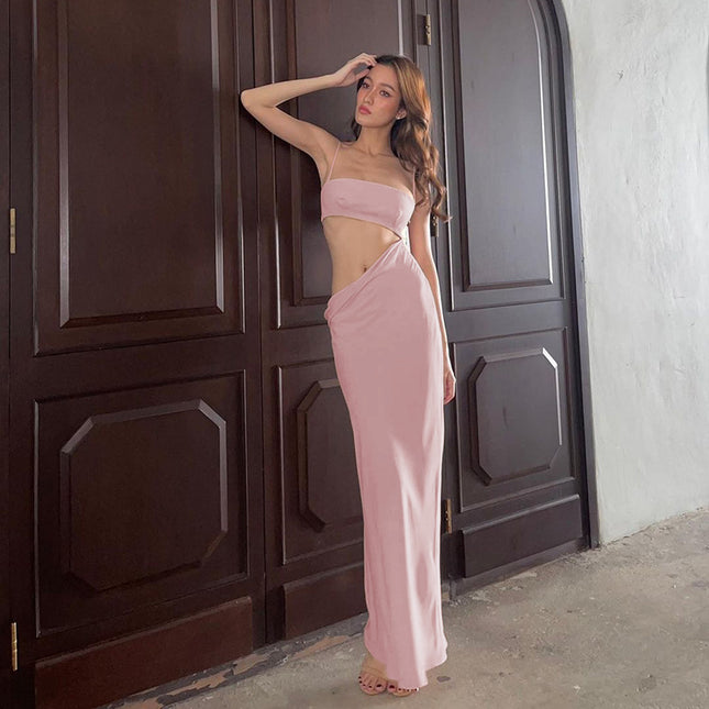 Robe à bretelles tendance pour femmes avec coutures à la taille