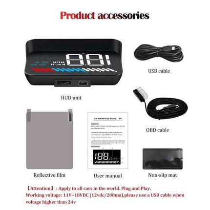 Affichage tête haute M7 GPS OBD2 HUD