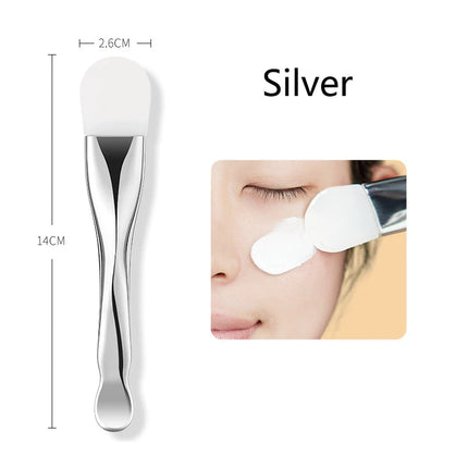 Brosse pour masque facial en silicone avec cuillère à creuser – Outil de soin de la peau à double usage