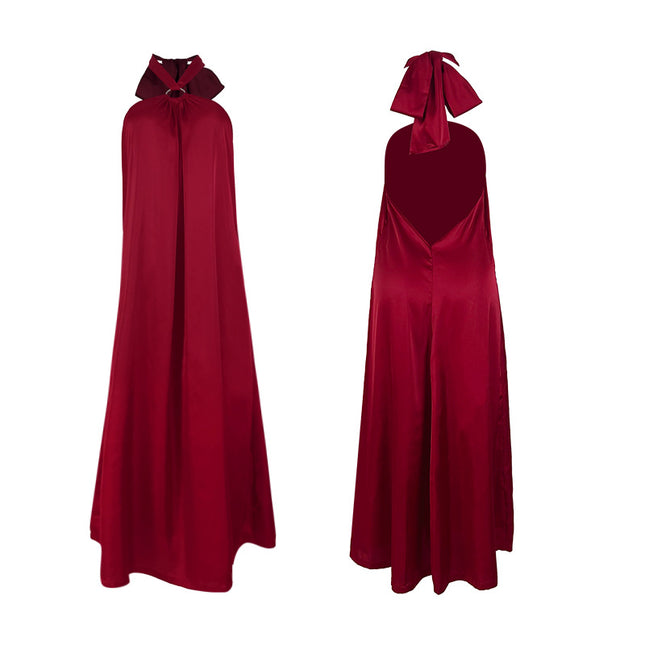 Robe longue dos nu style français pour femme