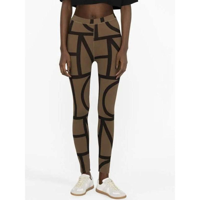 Leggings ajustados de cintura alta con diseño de empalme retro para mujer