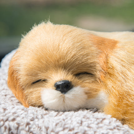 Lindo adorno de peluche de perro durmiendo para ambientador y eliminador de olores para automóvil