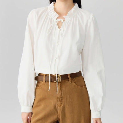 Elegante blusa de estilo francés para ir al trabajo