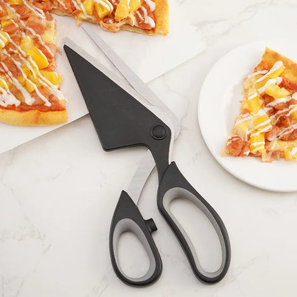 Tijeras para pizza 2 en 1 ultra afiladas con mango antideslizante y pala para pizza desmontable