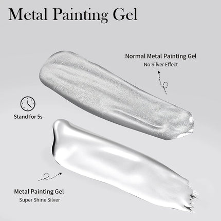 5ML Super Silver Metallic Gel Nail Polish