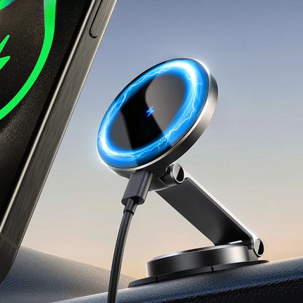 Support de voiture magnétique et chargeur sans fil avec rotation à 360°