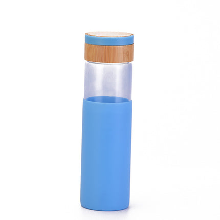 Handle Bamboo Cover Color Silicone Cover Outdoor Water Cup - Wnkrs