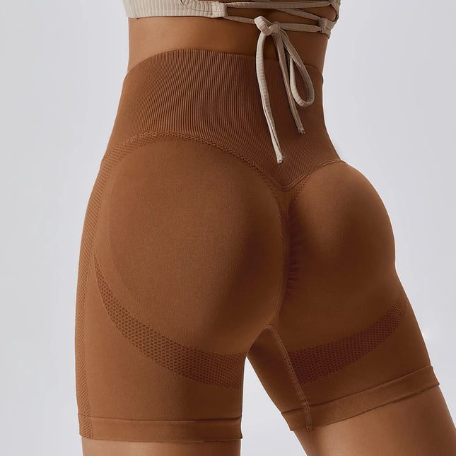 Short de sport taille haute sans couture pour femme - Yoga, fitness et cyclisme