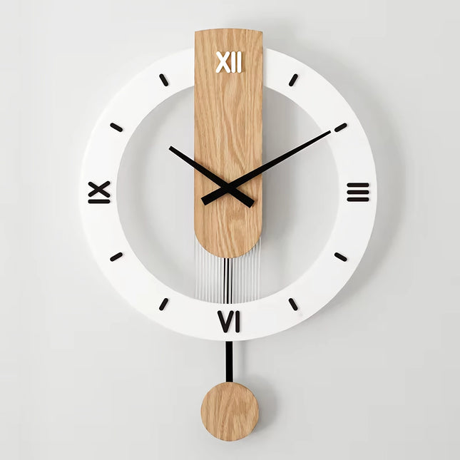 Horloge murale nordique moderne en bois massif