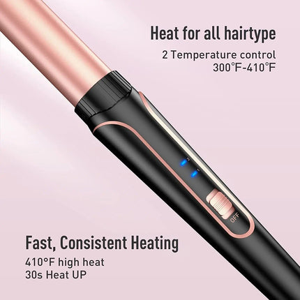 5-in-1 Multi-Function Curling Wand with 3-Barrel Crimper & Fast Heating - Wnkrs