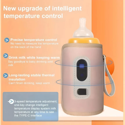 USB Portable Baby Bottle Warmer with Intelligent Temperature Control for Outdoor Travel