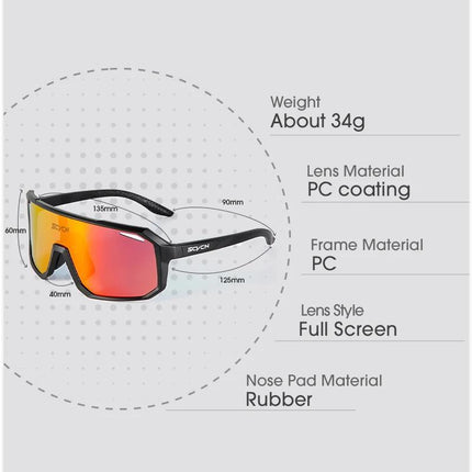 Multi-Sport UV400 Polycarbonate Sunglasses for Cycling and Outdoor Activities