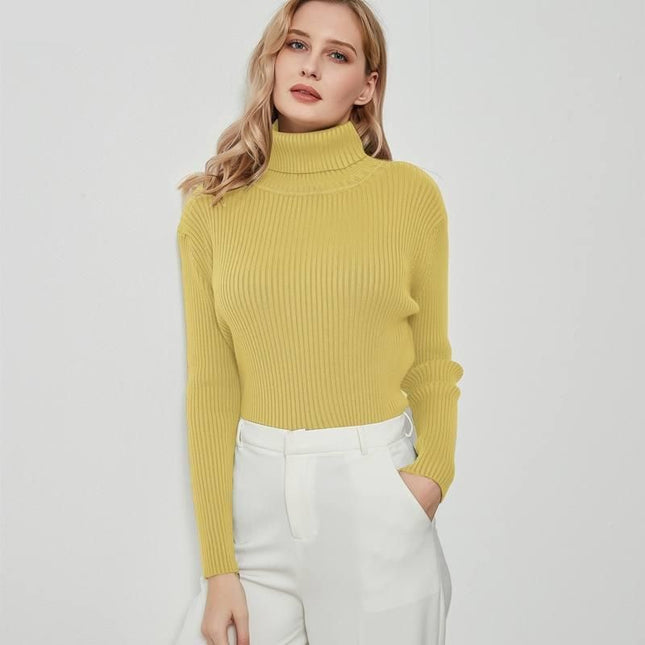 Pull à col roulé et manches longues pour femme