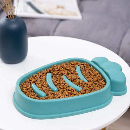 Carrot Design Anti-Choke Slow Feeder Bowl for Cats and Dogs - Wnkrs