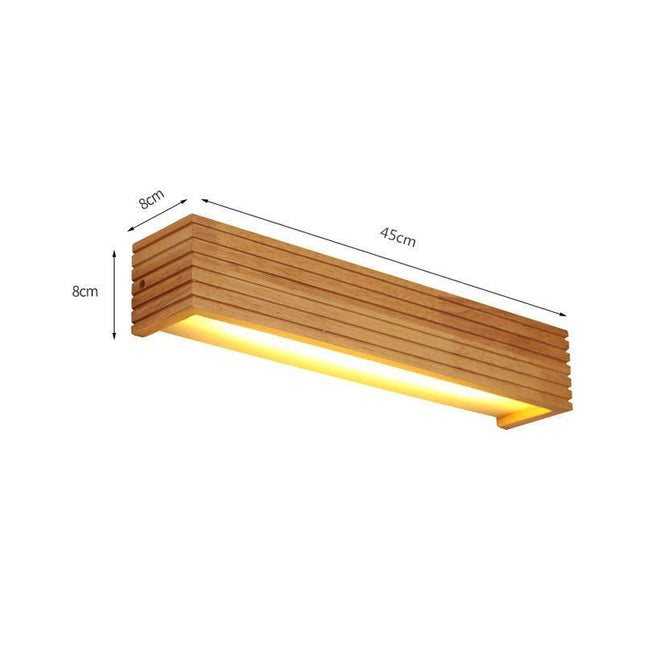 Lámpara de pared LED de madera de roble de estilo japonés moderno