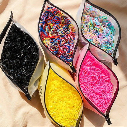 500 bandas elásticas desechables de colores para el cabello para niñas