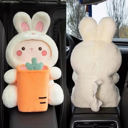 Plush Cartoon Car Tissue Holder & Armrest Organizer - Wnkrs