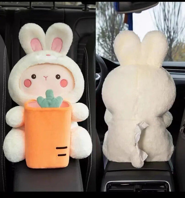 Plush Cartoon Car Tissue Holder & Armrest Organizer - Wnkrs