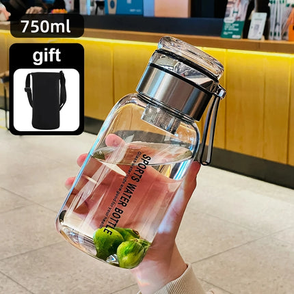 Bouteille d'eau portable en verre de grande capacité de 2 L