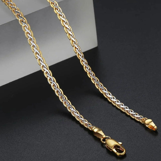 Elegant 4mm Gold-Filled Hammered Link Chain Necklace - Wnkrs