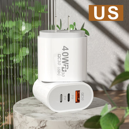 Cargador rápido USB C multipuerto de 40 W en total