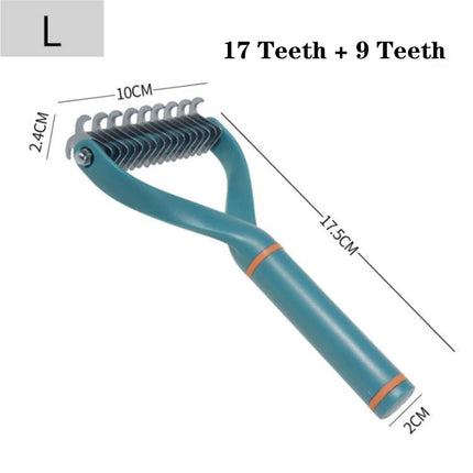 Double-Sided Pet Fur Knot Cutter & Grooming Comb