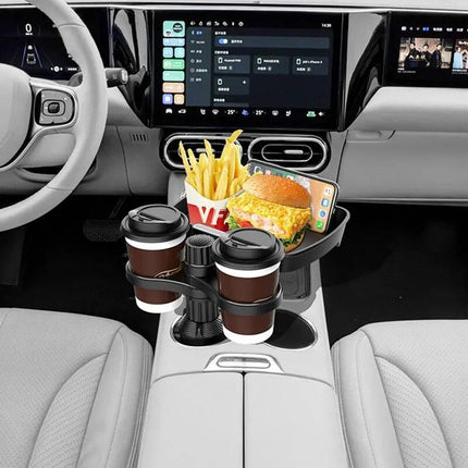 Rotatable Car Cup Holder Tray with Cell Phone Slot Multifunctional Car Organizer - Wnkrs