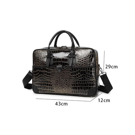 Luxurious Crocodile Print Travel Luggage & Handbag Set