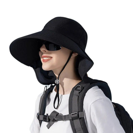 Adjustable Sun Protection Bucket Hat with Shawl for Outdoor Activities - Wnkrs