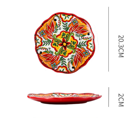 Underglaze Ceramic Tableware Bohemian Household Dishes - Wnkrs