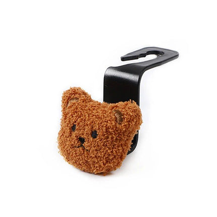 Cute Plush Bear Car Seat Back Hook with Decorative Pendant - Wnkrs