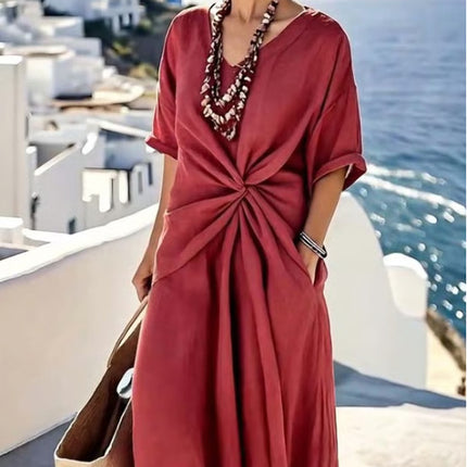 Women's Fashion Loose Striped Print Long Dress