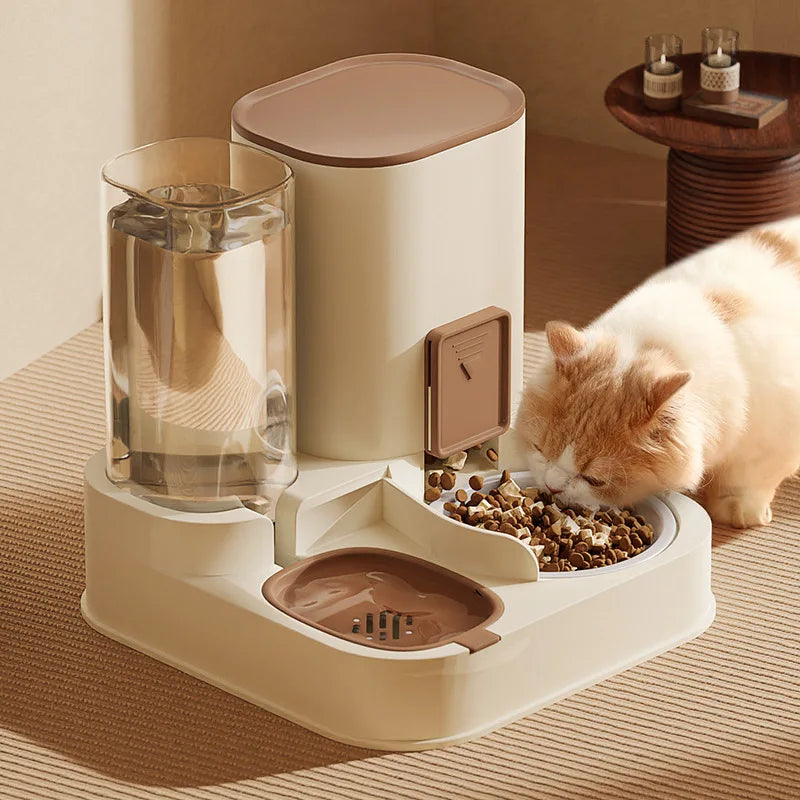 Cat Feeder with Ceramic Bowl & Water Dispenser
