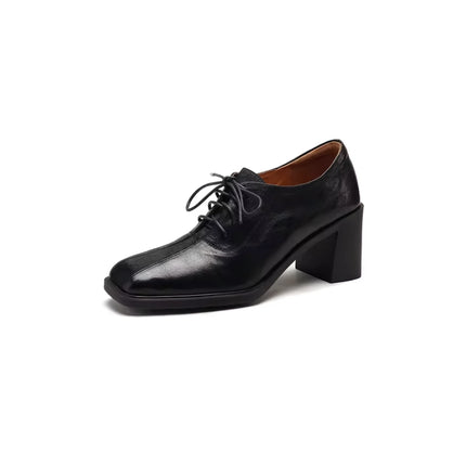 Zapatos Oxford de piel auténtica con cordones