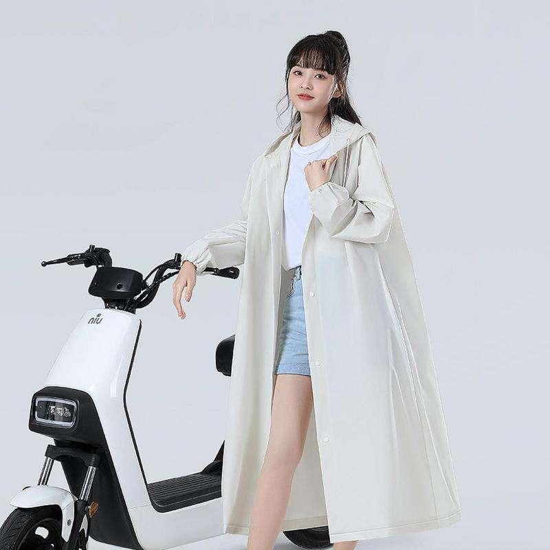 EVA Hooded Rain Poncho with Snap Closure