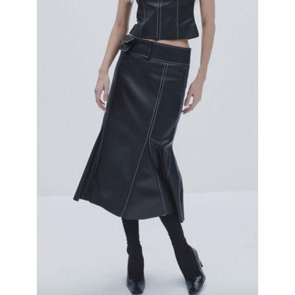 Chic Low Waist Fishtail Skirt with Zipper Detail