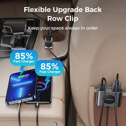 Chargeur de voiture 78 W à 5 ports avec LED et adaptateur USB C à charge rapide pour voitures