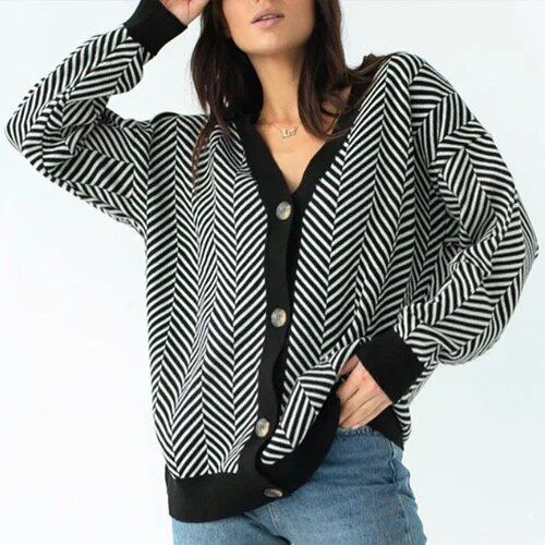 Cardigan oversize en tricot noir pour femme