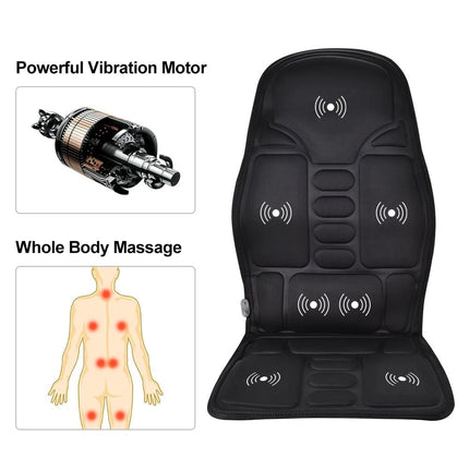 Electric Massage Chair Cushion with Heat & Vibration for Car, Home, and Office - Wnkrs