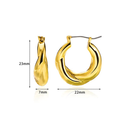 Gold Color Stainless Steel Hoop Earrings