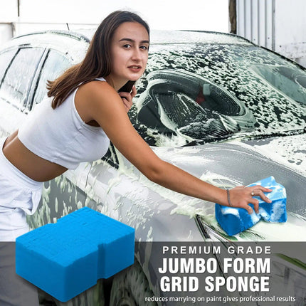 Car Wash Sponge Large Cross Cut Soft Foam Grid Super Absorbent Sponge - Wnkrs