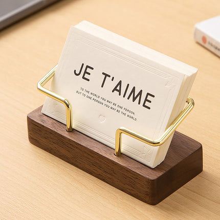 Porte-cartes de visite en bois pour bureau