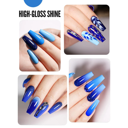 Vernis à ongles gel scintillant bleu royal