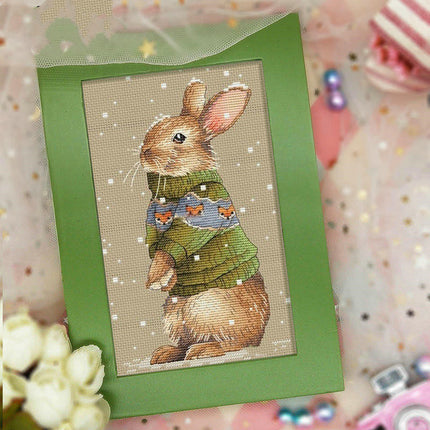 DMC Thread Cross Stitch Kit Sweater Animal Rabbit Decorative Painting - Wnkrs