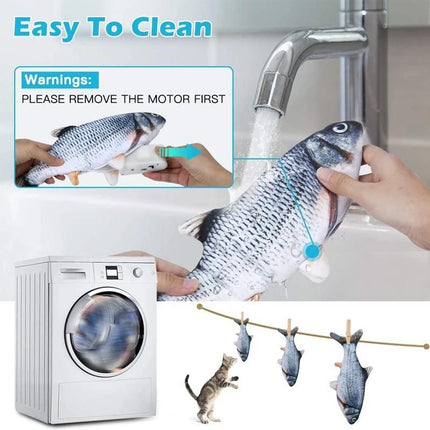 Interactive 3D Plush Fish Toy for Cats - Wnkrs