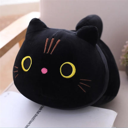 Peluche chat noir douce et câline de 25 cm